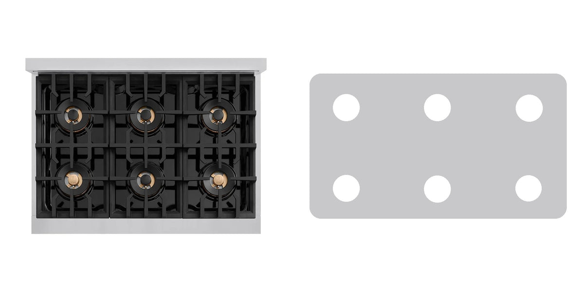 ZLINE PCDR36 gas range liner - custom cut (silver)