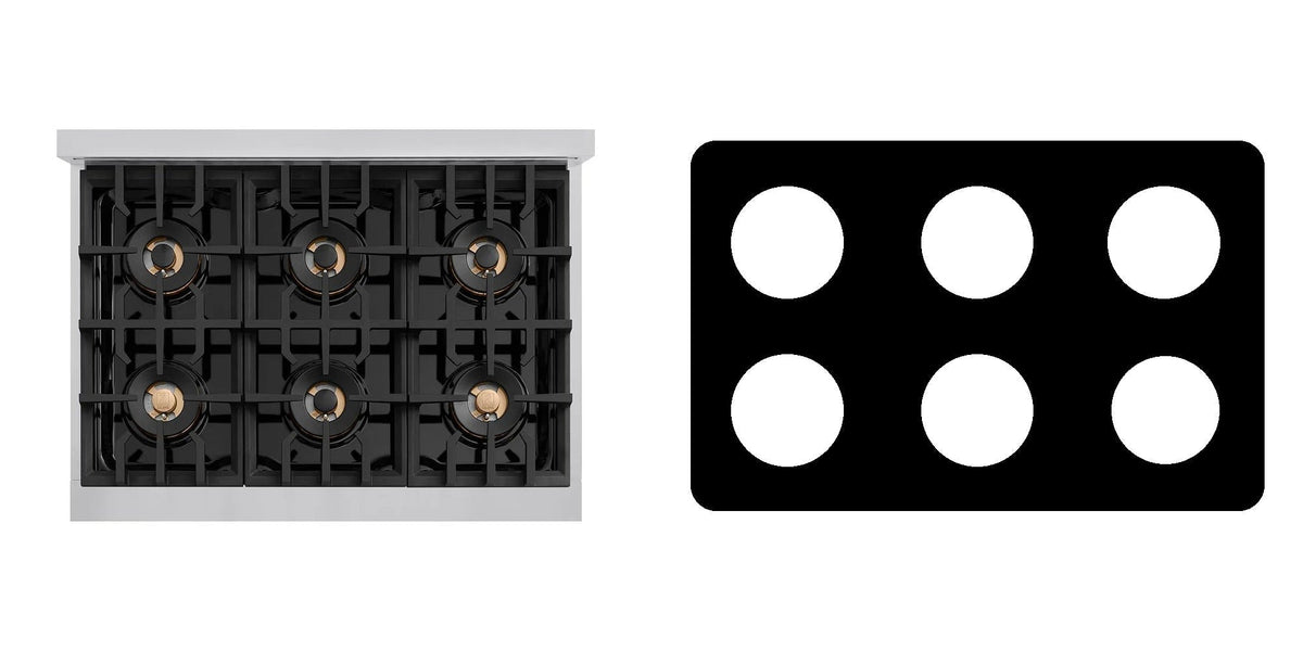 ZLINE PCGR36 gas range liner - custom cut (black)