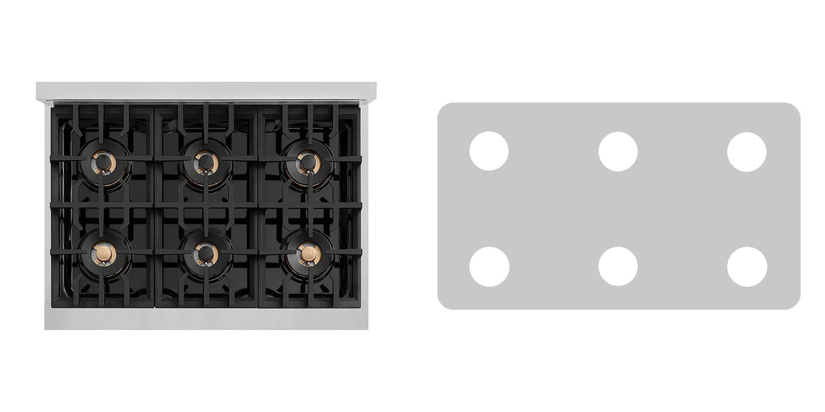 ZLINE PCRT36 gas cooktop liner - custom cut (silver)