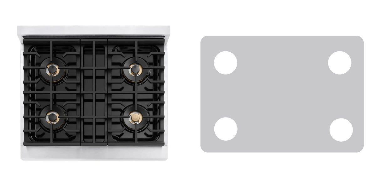 ZLINE PMDR30 gas range liner - custom cut (silver)
