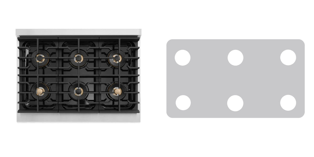 ZLINE PMDR36 gas range liner - custom cut (silver)