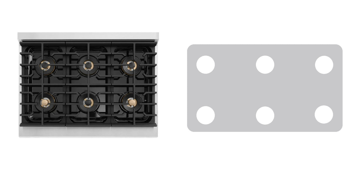 ZLINE PMGR36 gas range liner - custom cut (silver)