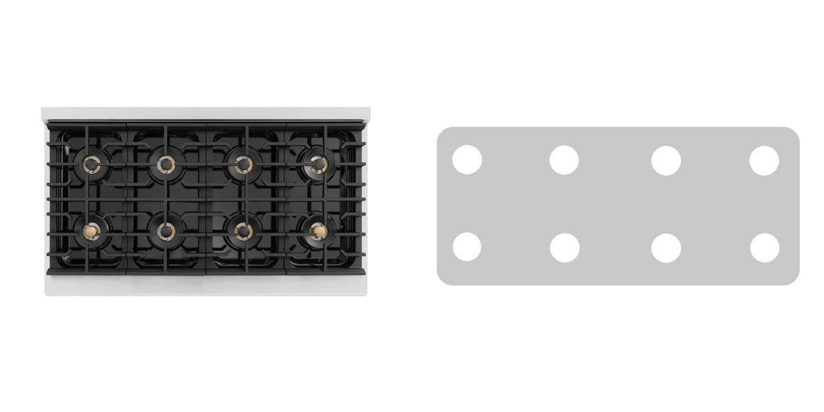 ZLINE PMGR48 gas range liner - custom cut (silver)