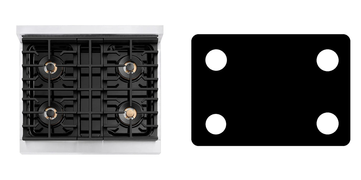 ZLINE PSDR30 gas range liner - custom cut (black)
