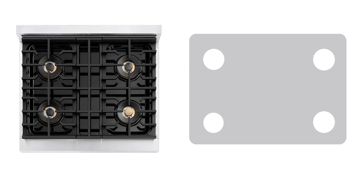 ZLINE PSDR30 gas range liner - custom cut (silver)