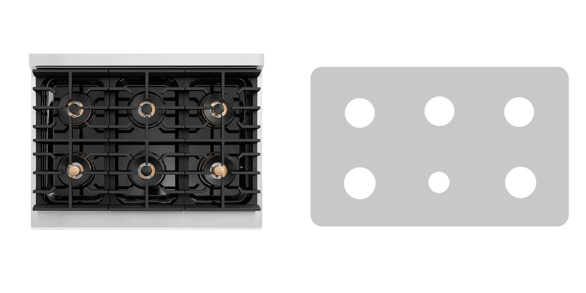 ZLINE PSDR36 gas range liner - custom cut (silver)