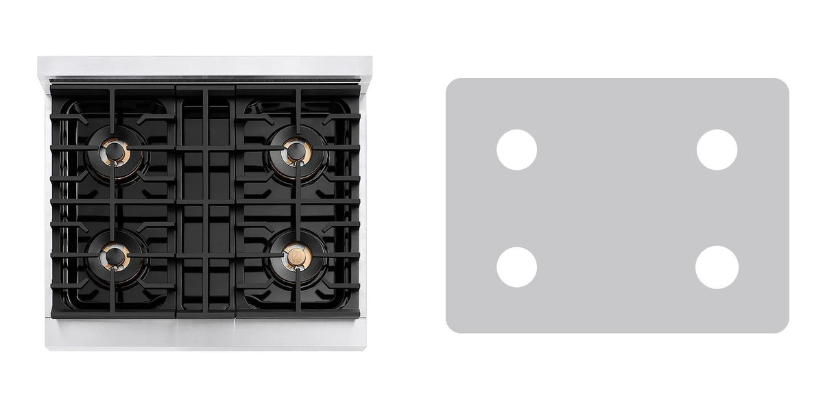 ZLINE PSGR30 gas range liner - custom cut (silver)