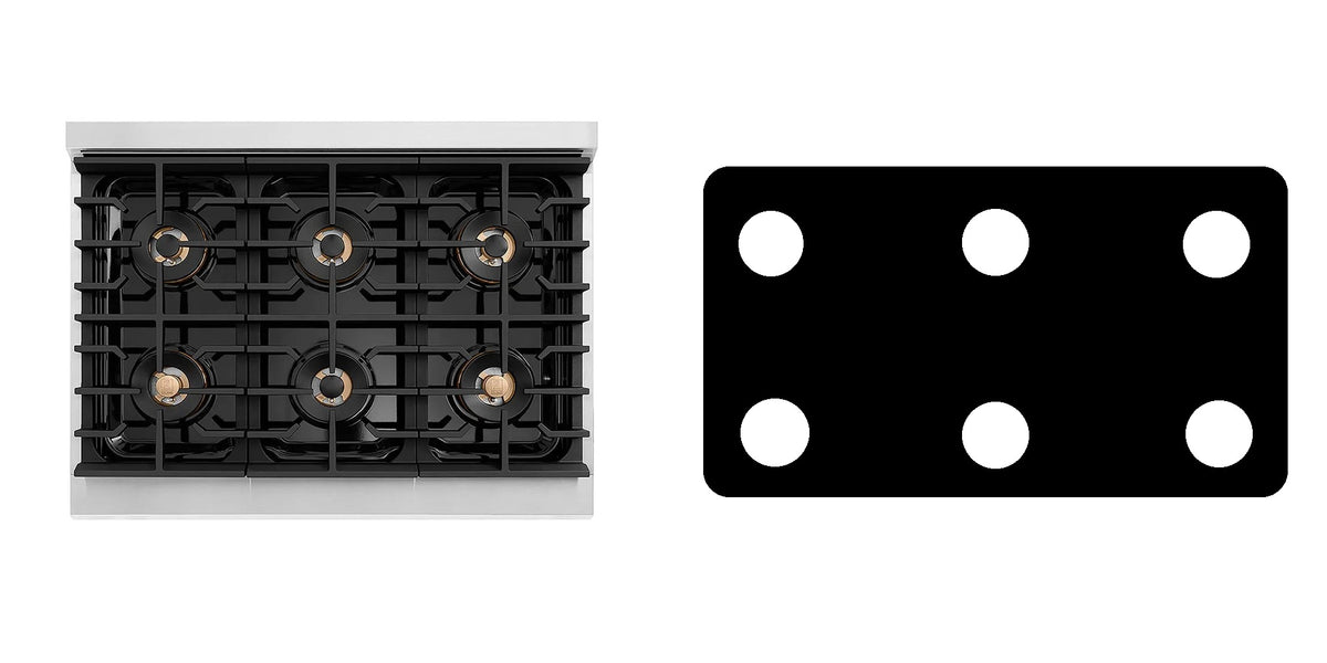 ZLINE PSGR36 gas range liner - custom cut (black)