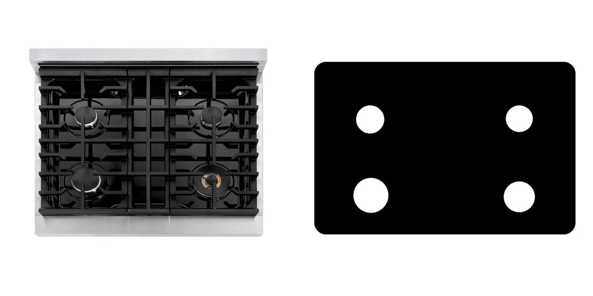 ZLINE SRT30 gas cooktop liner - custom cut (black)