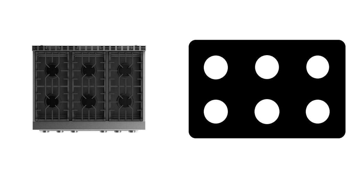 Thor Kitchen ARG36 / ARG36B / ARG36W / ARG36LP gas range liner - custom cut (black)