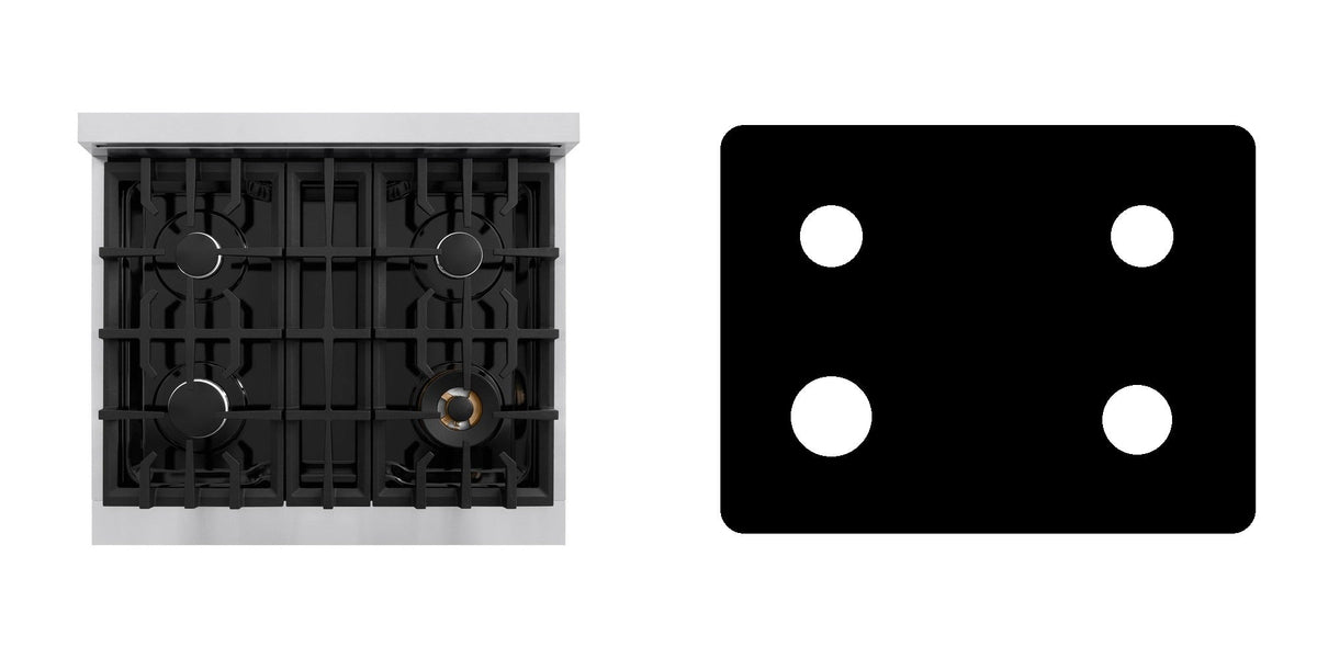 ZLINE CGR30 gas range liner - custom cut (black)