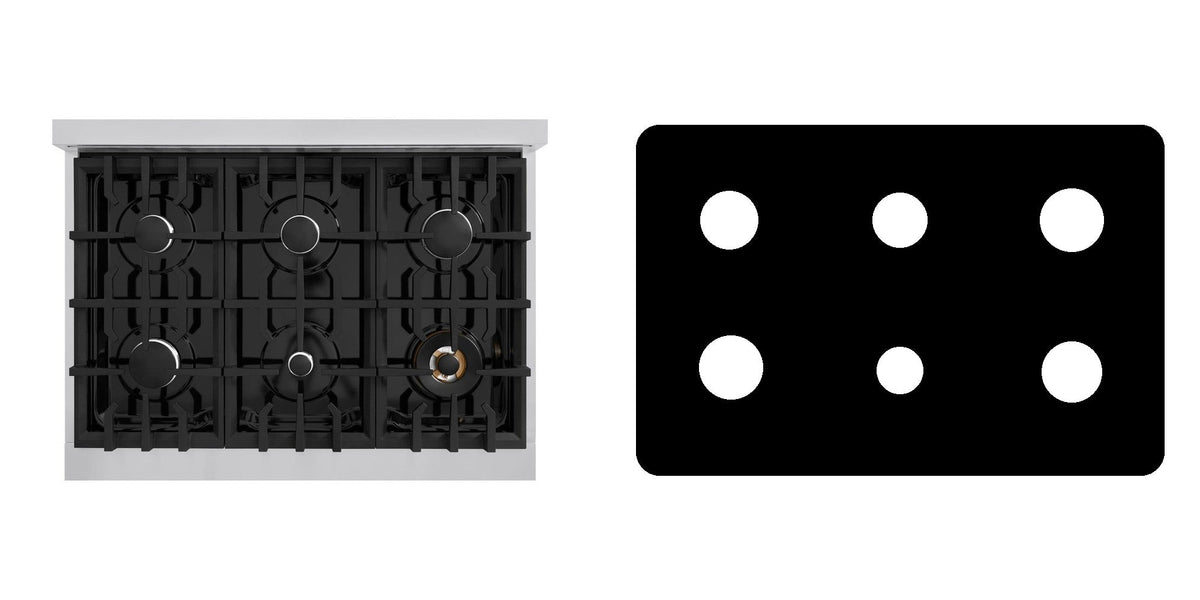 ZLINE CGR36 gas range liner - custom cut (black)