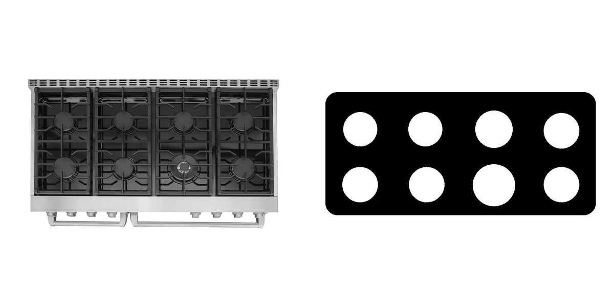 Cosmo COS-GRC488KB gas range liner - custom cut (black)