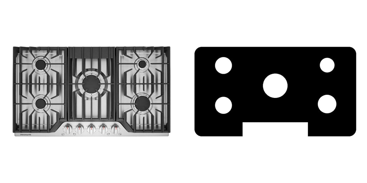 Frigidaire FCCG3627AS / FCCG3627AB gas cooktop liner - custom cut (black)