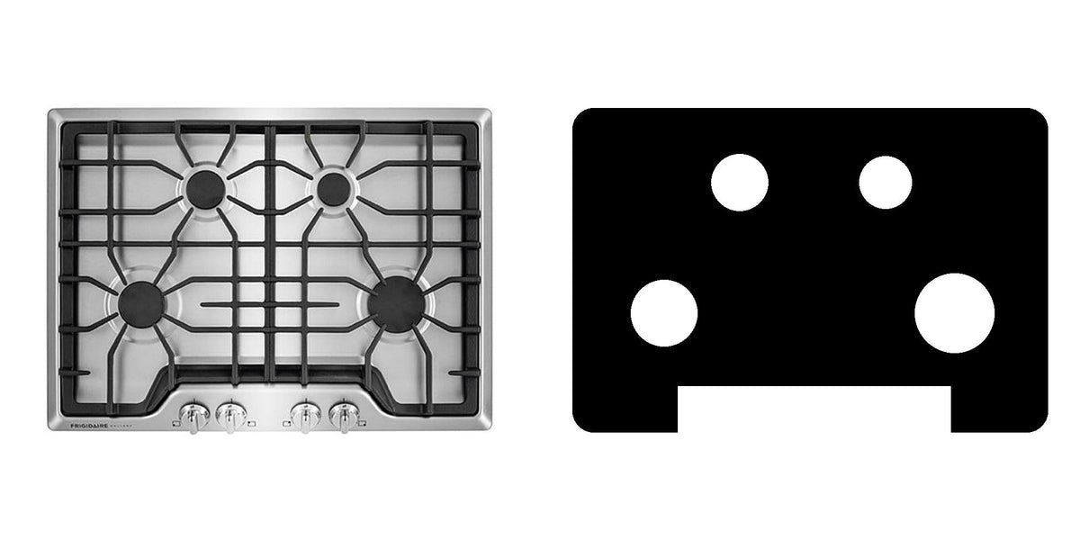 Frigidaire FGGC3045QS / FGGC3045QB / FGGC3045QW gas cooktop liner - custom cut (black)