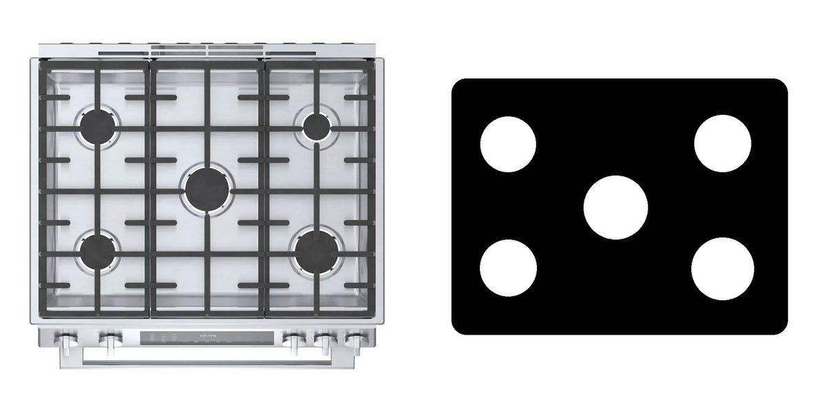Bosch HDI8056U gas range liner - custom cut (black)