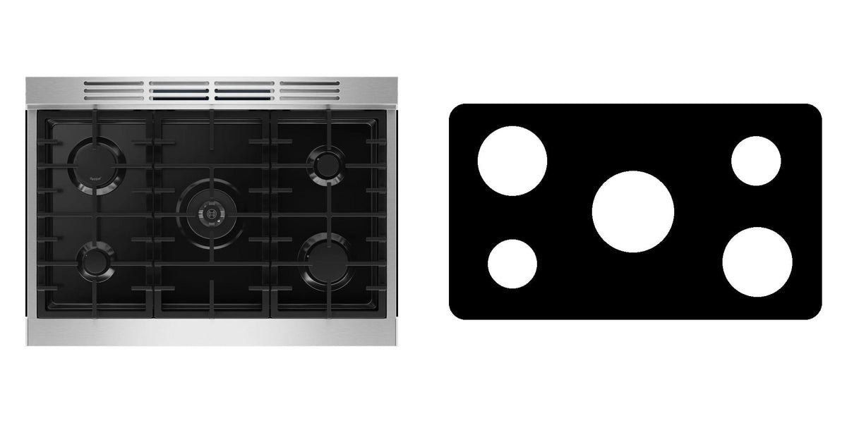 Bosch HDS5657U gas range liner - custom cut (black)