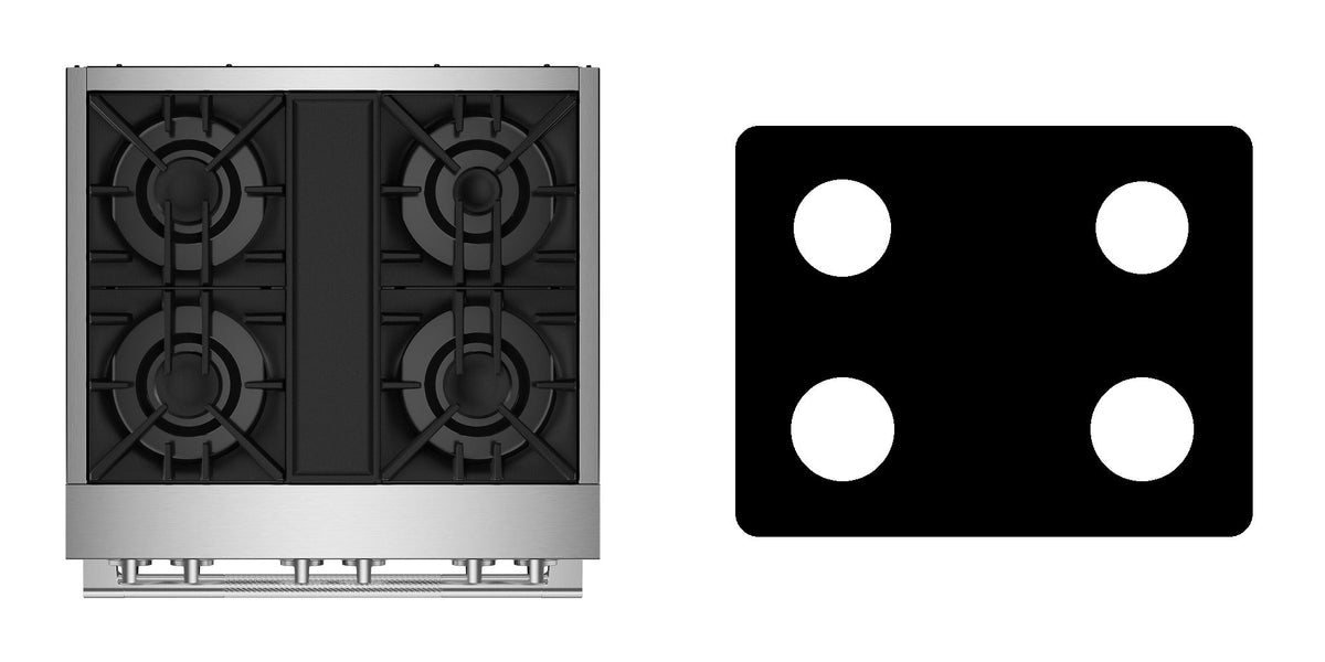 JennAir JDRP430HL / JDRP430HM gas range liner - custom cut (black)