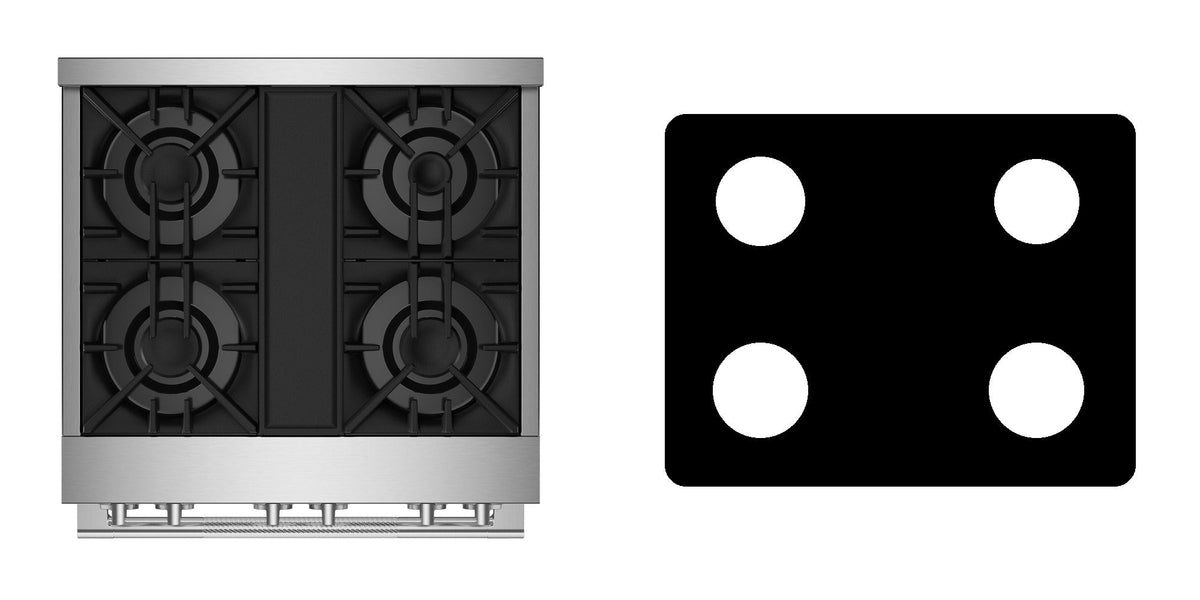 JennAir JGRP430HL / JGRP430HM gas range liner - custom cut (black)