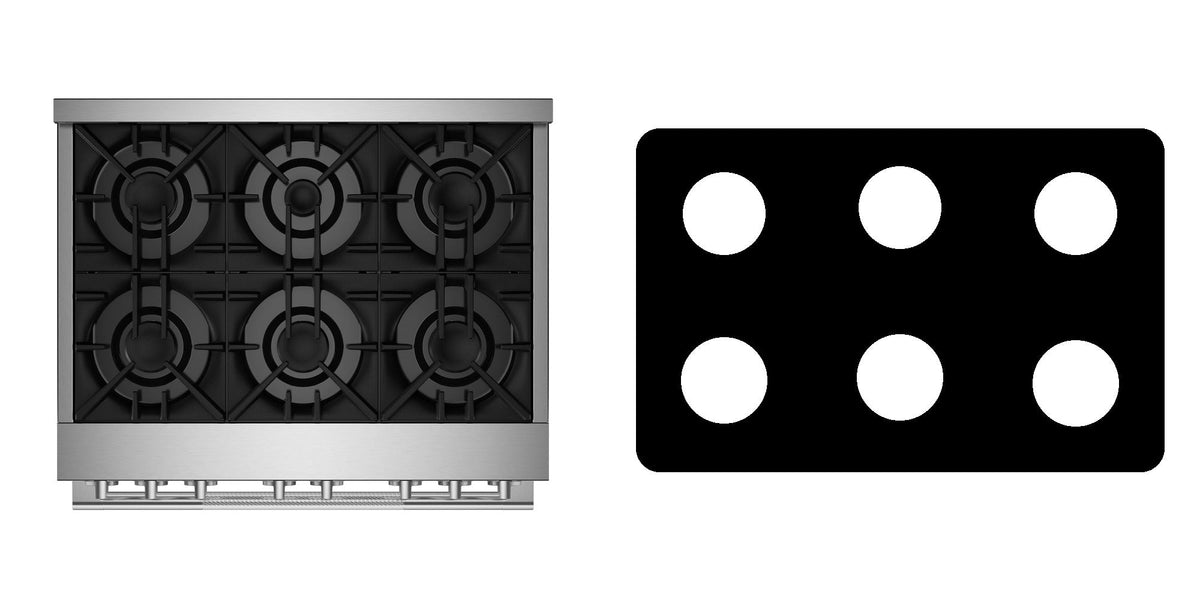 JennAir JGRP436HL / JGRP436HM gas range liner - custom cut (black)