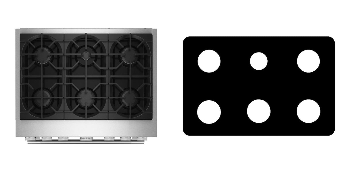 KitchenAid KFDS936SSS / KFDS936SBE / KFDS936SJP gas cooktop liner - custom cut (black)