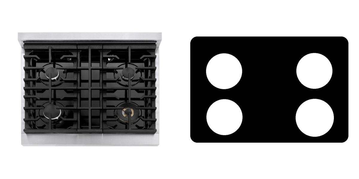 ZLINE MGR30 gas range liner - custom cut (black)