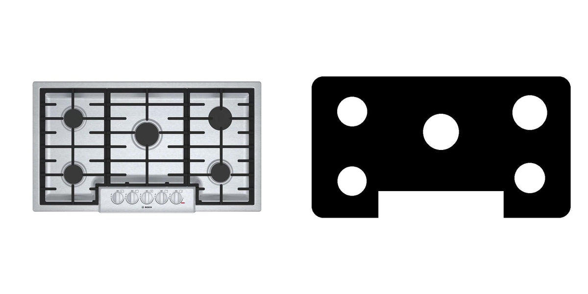 Bosch NGM8656UC gas cooktop liner - custom cut (black)