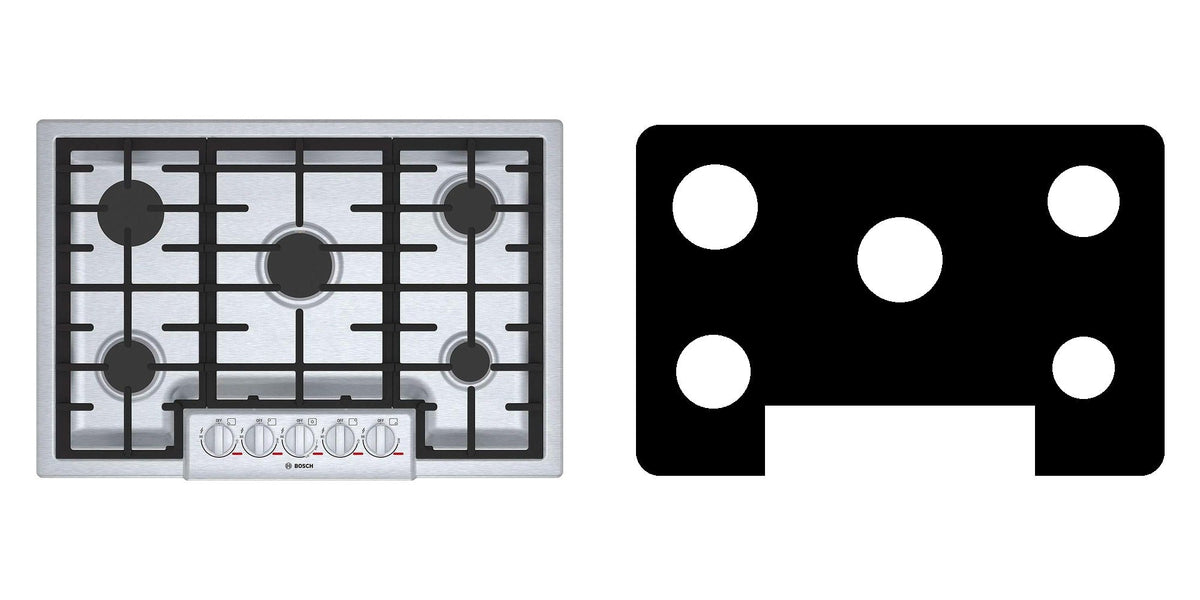 Bosch NGMP056UC gas cooktop liner - custom cut (black)