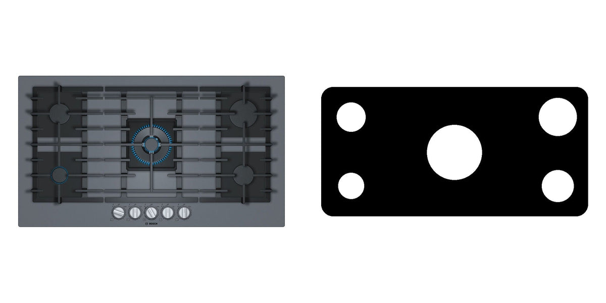 Bosch NGMP677UC gas cooktop liner - custom cut (black)