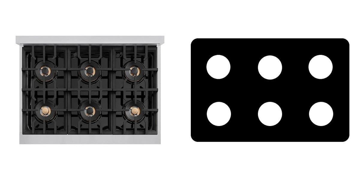 ZLINE PCRT36 gas cooktop liner - custom cut (black)