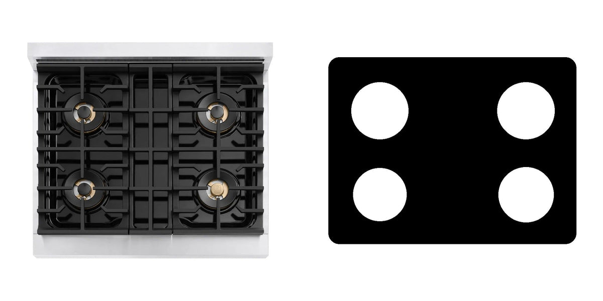 ZLINE PMGR30 gas range liner - custom cut (black)