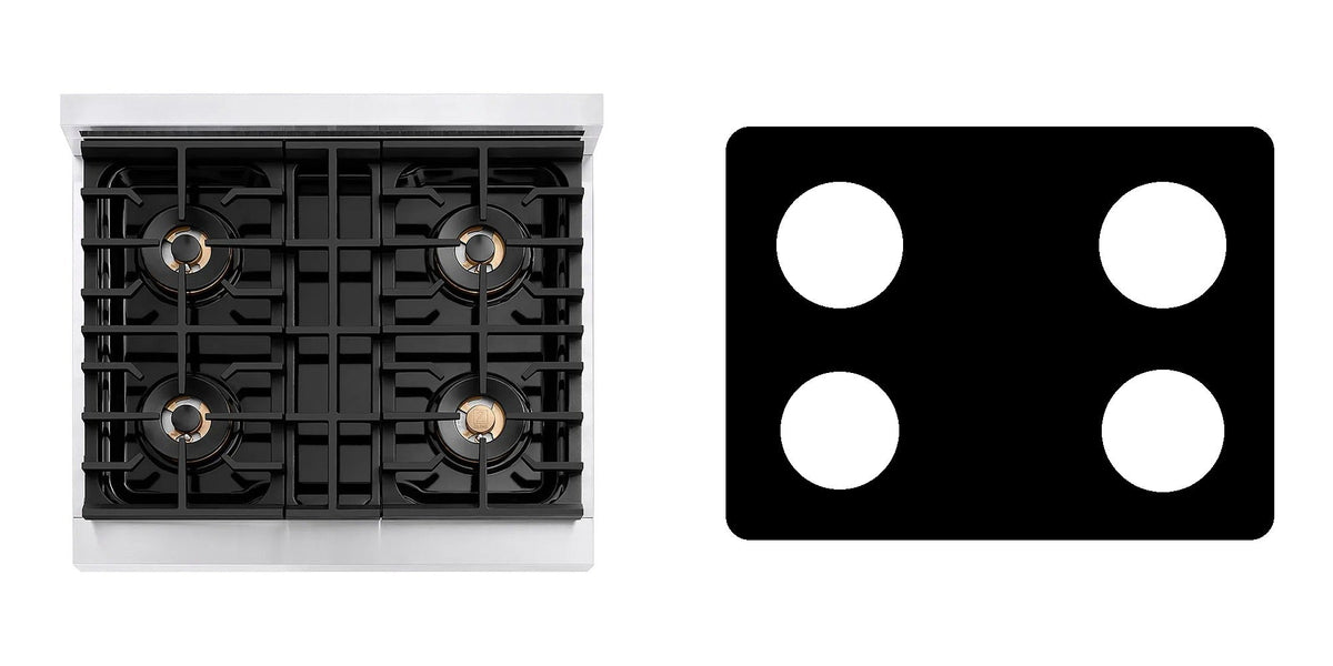 ZLINE PSDR30 gas range liner - custom cut (black)