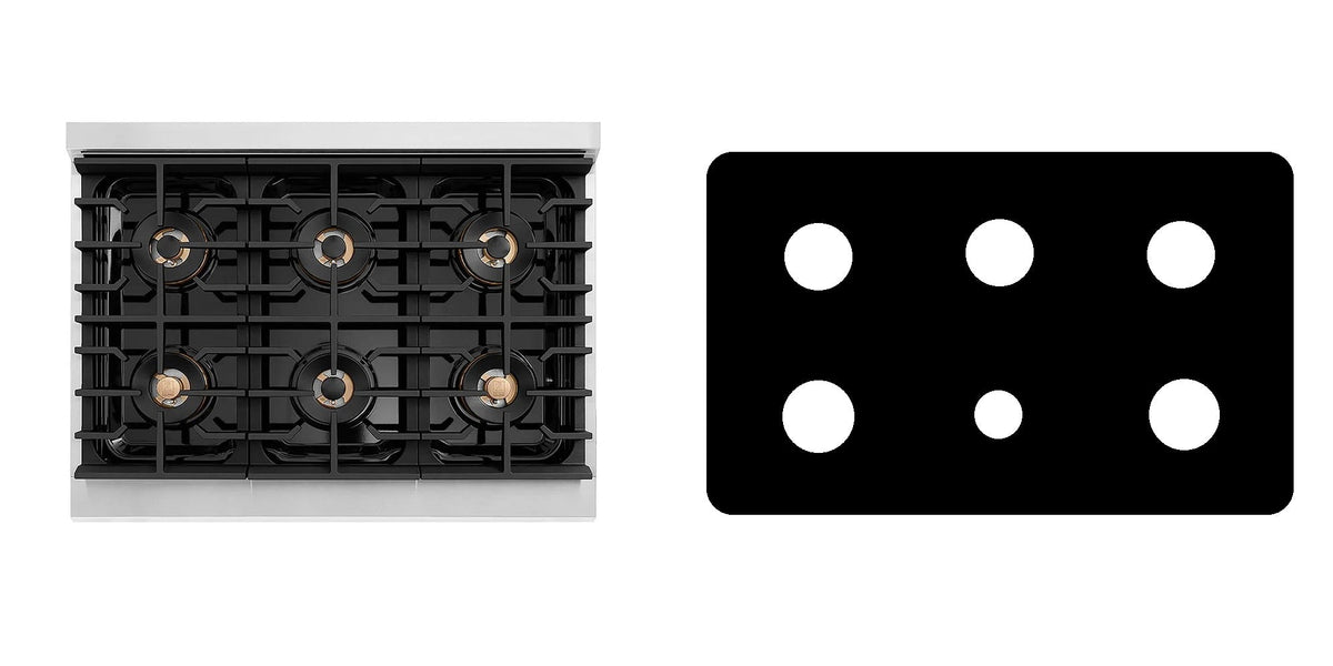 ZLINE PSDR36 gas range liner - custom cut (black)