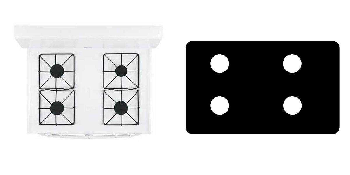 Hotpoint RGB526DEHWW / RGB526DEHBB gas range liner - custom cut (black)