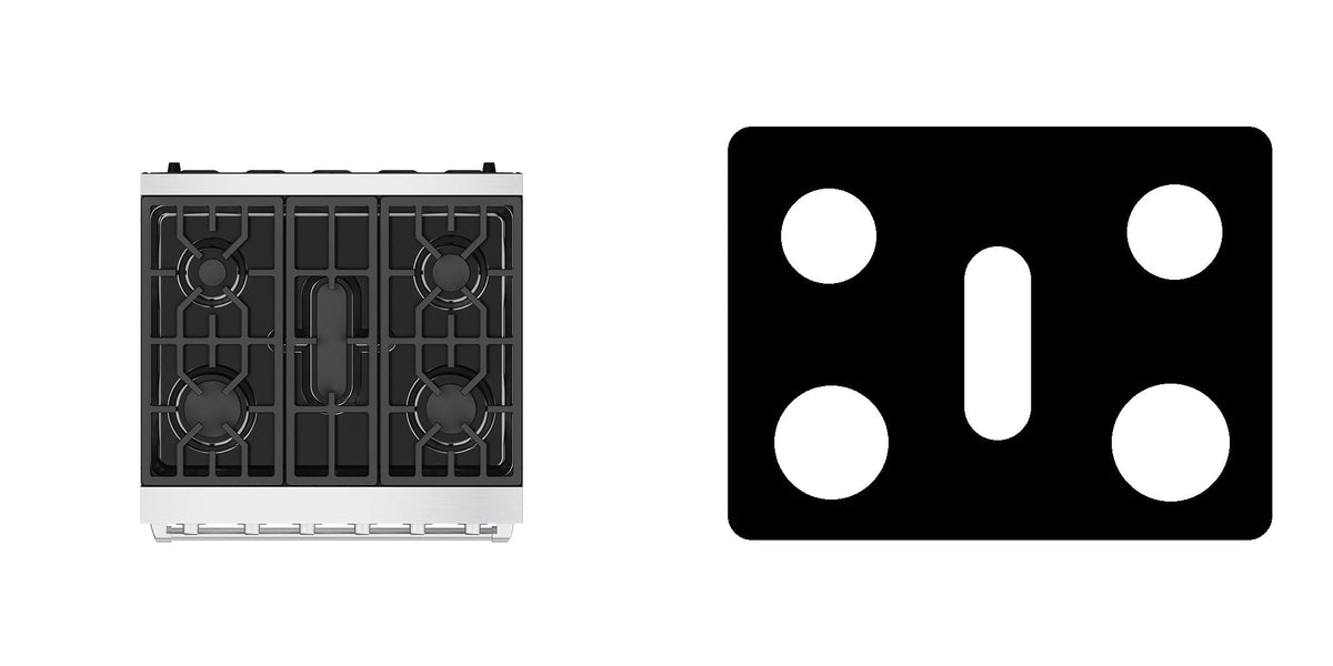 Thor Kitchen RSG30P / RSG30PB / RSG30PW gas range liner - custom cut (black)