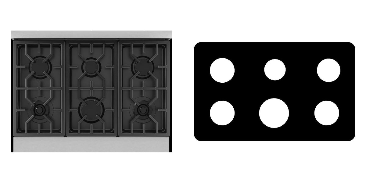 Thor Kitchen RSG36 / RSG36B / RSG36LP / RSG36BLP gas range liner - custom cut (black)