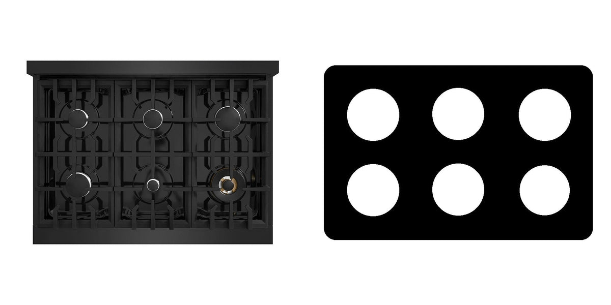 ZLINE RTB2-36 gas cooktop liner - custom cut (black)