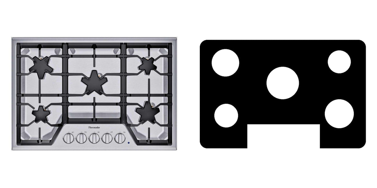 Thermador SGSX305TS gas cooktop liner - custom cut (black)