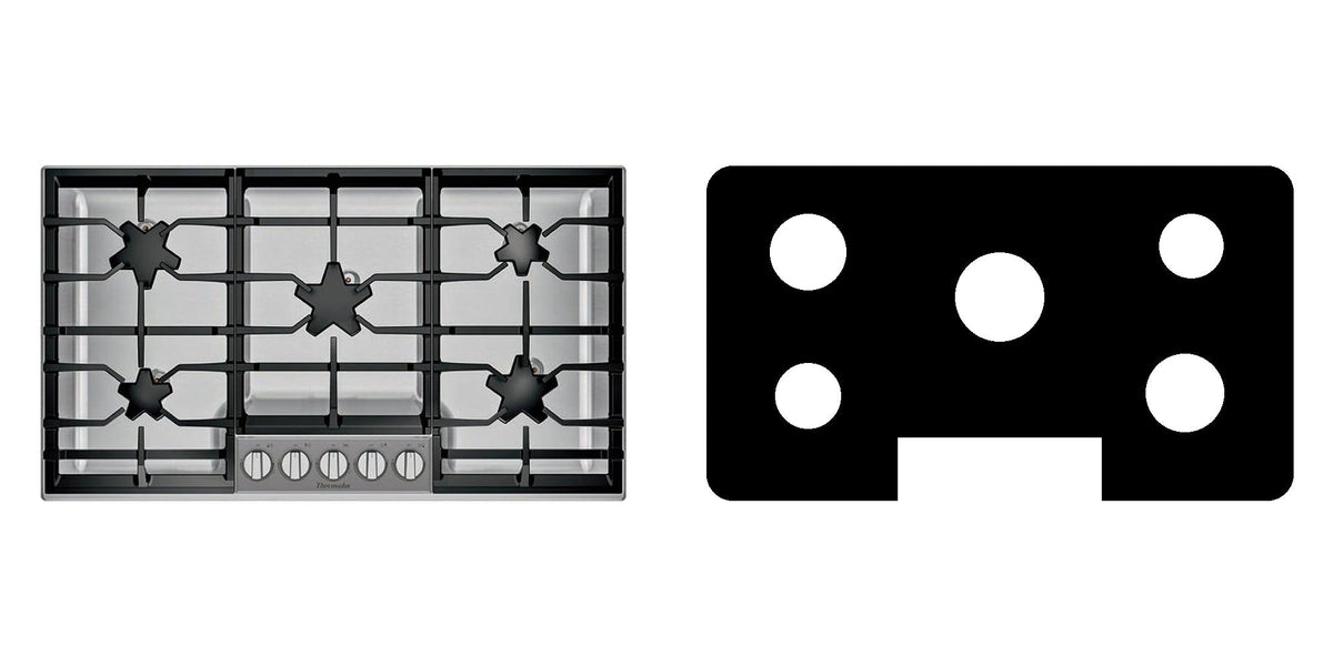 Thermador SGSXP365TS gas cooktop liner - custom cut (black)