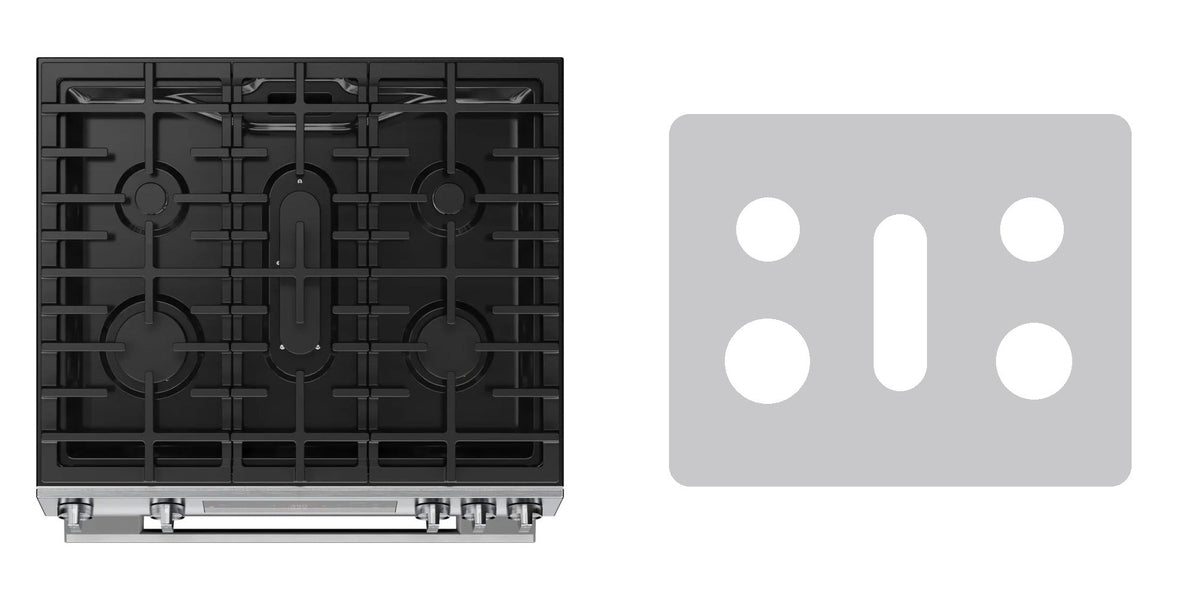 Bosch HGF1050MUC gas range liner - custom cut (silver)