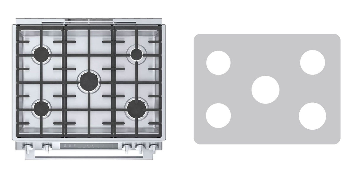 Bosch HGIP056UC gas range liner - custom cut (silver)