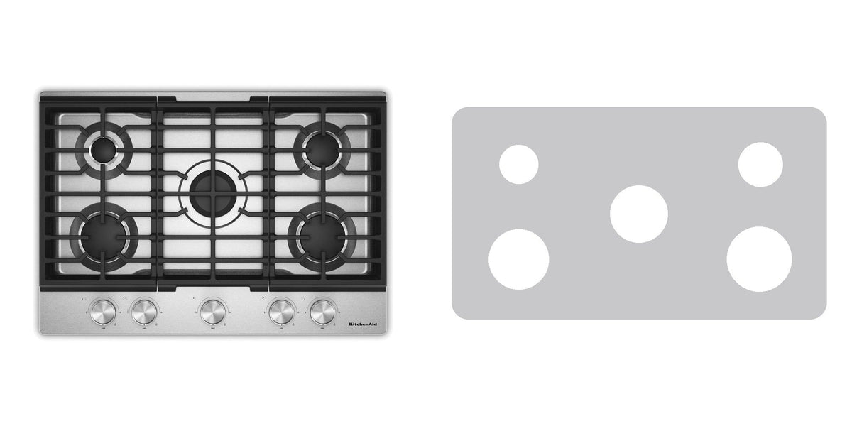 KitchenAid KCGK330SSS gas cooktop liner - custom cut (silver)