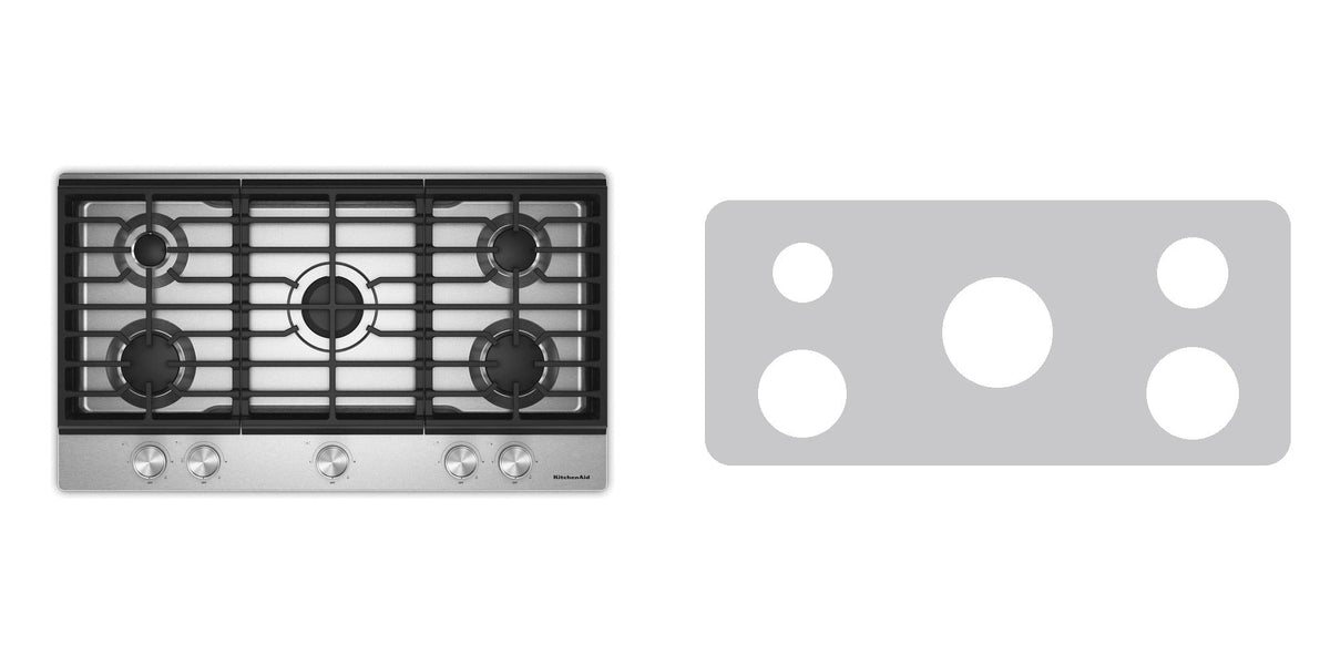 KitchenAid KCGK336SSS gas cooktop liner - custom cut (silver)