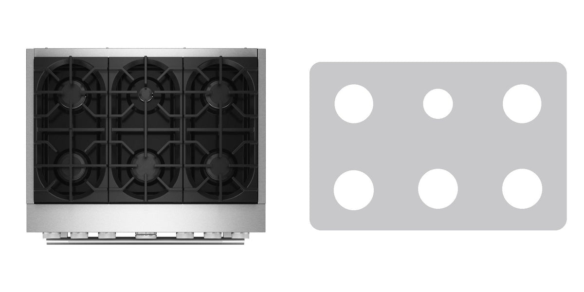KitchenAid KFDS936SSS / KFDS936SBE / KFDS936SJP gas cooktop liner - custom cut (silver)
