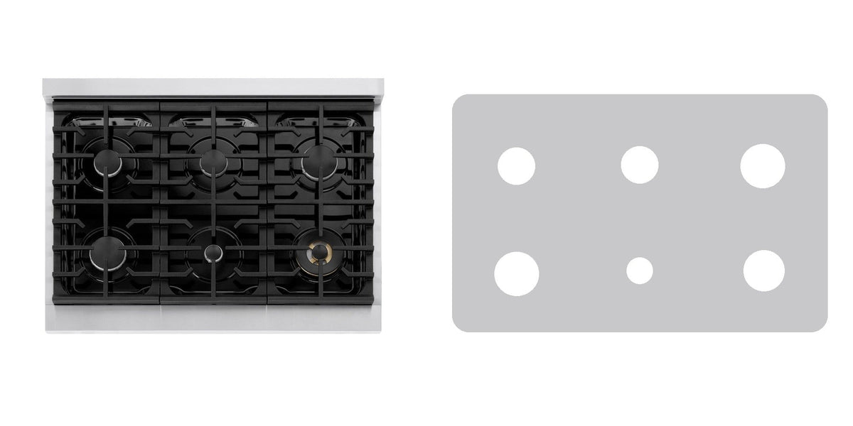 ZLINE MDR36 gas range liner - custom cut (silver)