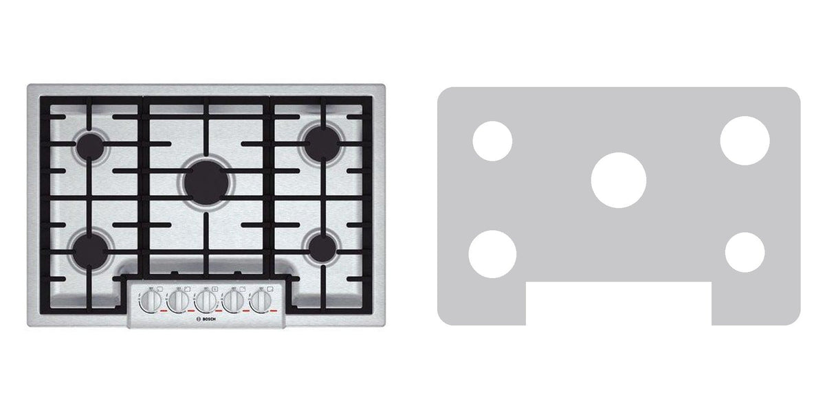 Bosch NGMP055UC gas cooktop liner - custom cut (silver)