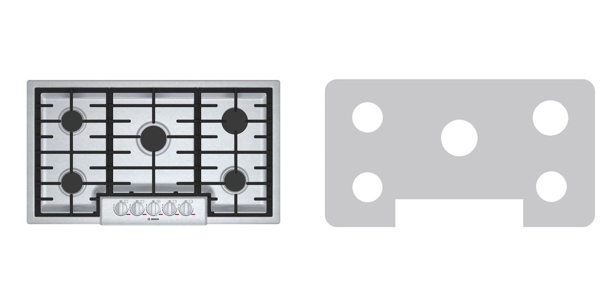Bosch NGMP656UC gas cooktop liner - custom cut (silver)