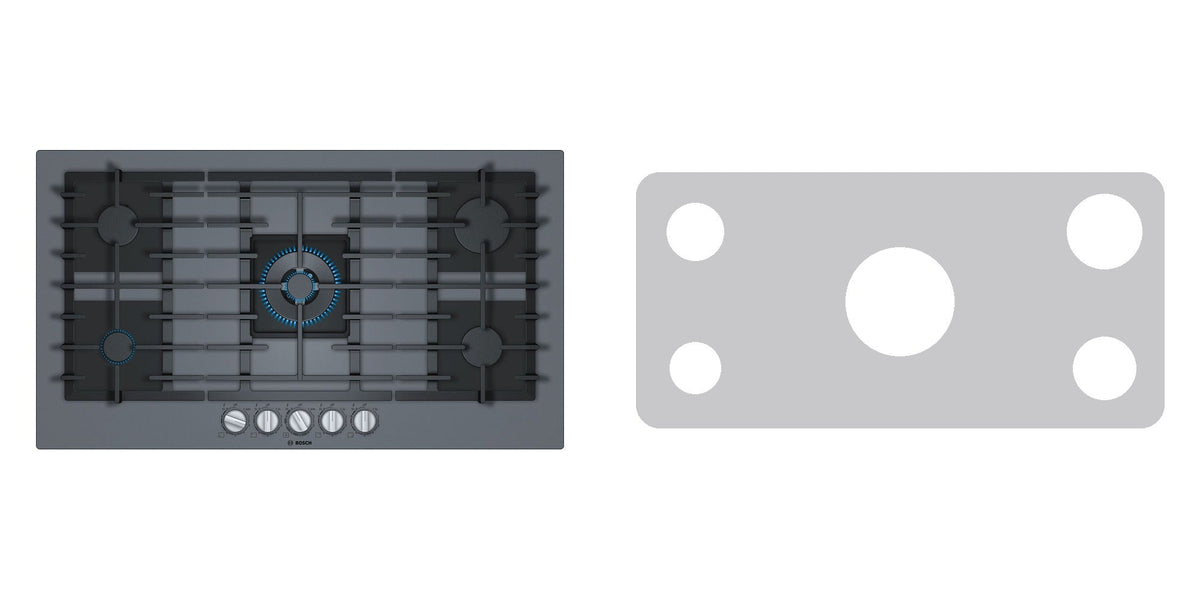 Bosch NGMP677UC gas cooktop liner - custom cut (silver)