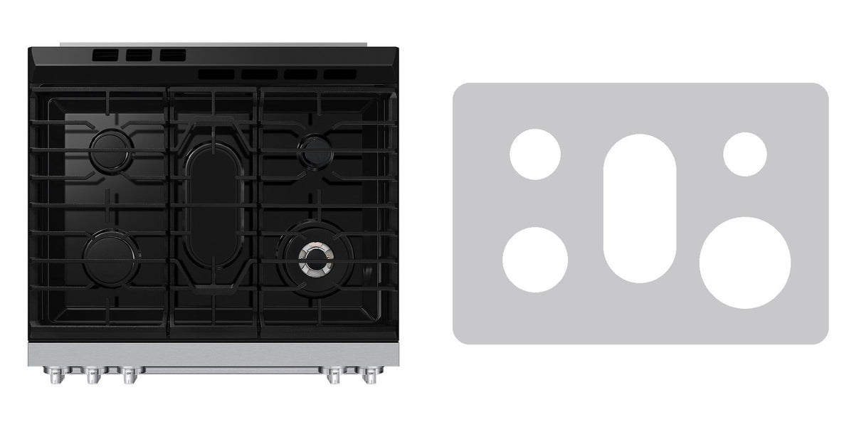 Samsung NSG90H60SRAA / NSG90H60DRAA gas range liner - custom cut (silver)