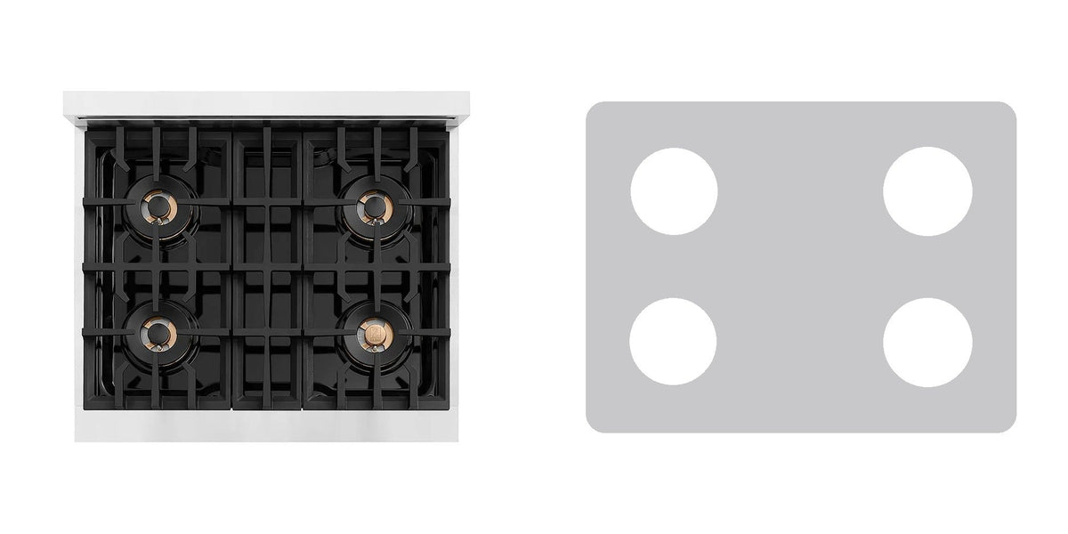 ZLINE PCRT30 gas cooktop liner - custom cut (silver)